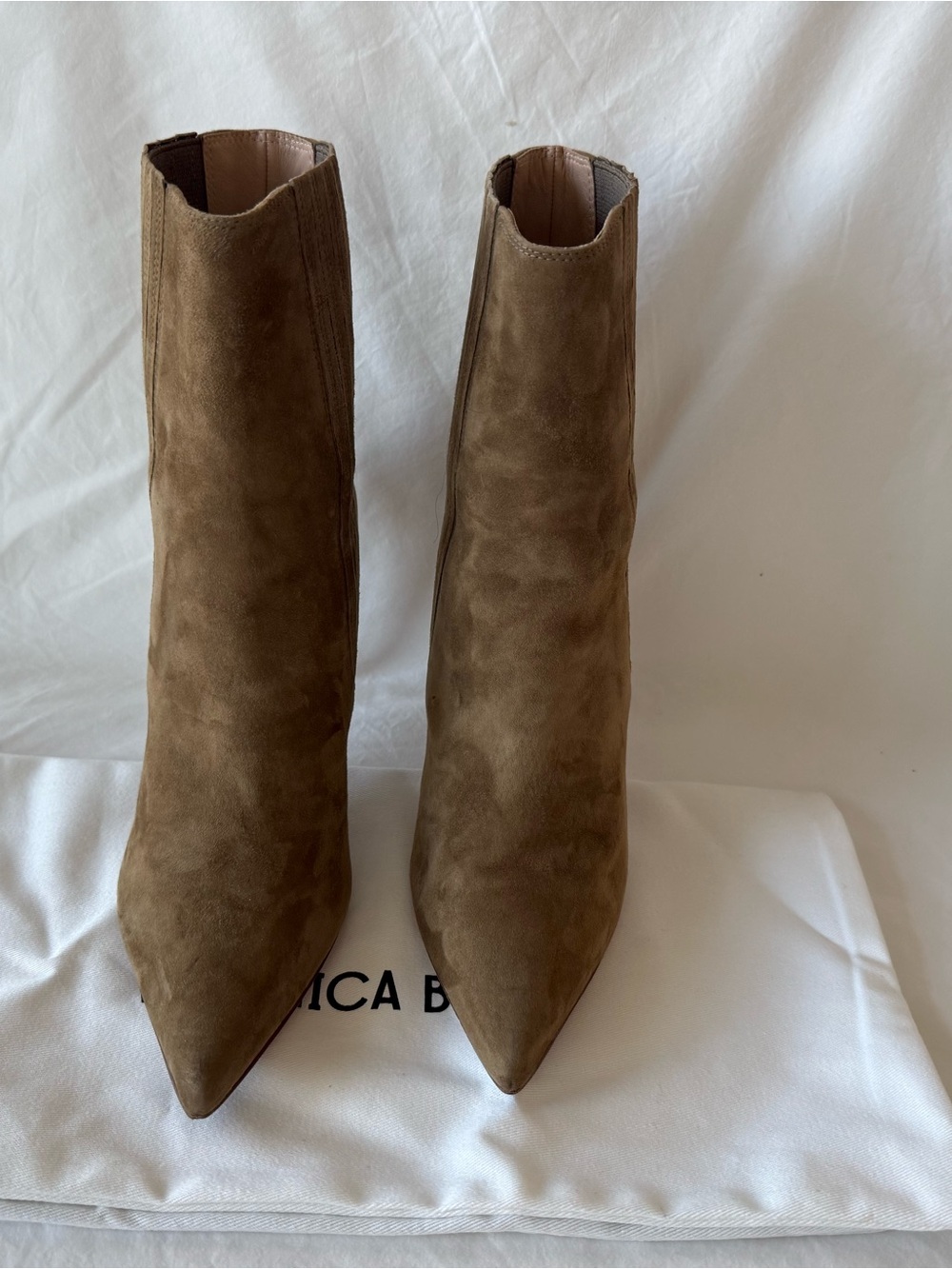 Veronica Beard Lisa Stiletto High-Heel Bootie Taupe Size 8 - Picture 7 of 7